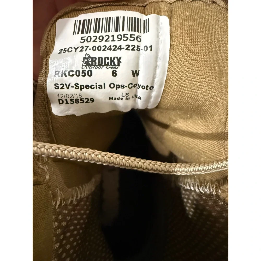 Rocky S2V Tactical Military Combat Boots Coyote Brown Vibram Men's 6 Wide